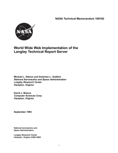 NASA Technical Memorandum - ODU Computer Science