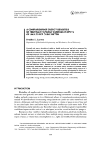 A COMPARISON OF ENERGY DENSITIES OF