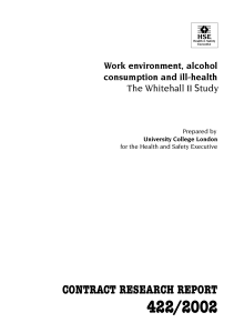 Work environment, alcohol and ill-health The Whitehall II Study