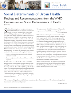 Social Determinants of Urban Health