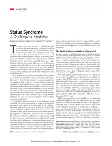 Status Syndrome - University of Michigan School of Public Health