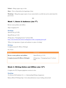 Course calendar - jacob w. craig