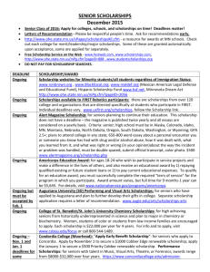 SENIOR SCHOLARSHIPS December 2015