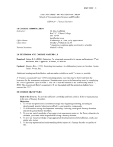 CSD 620 Fluency syllabus 2010