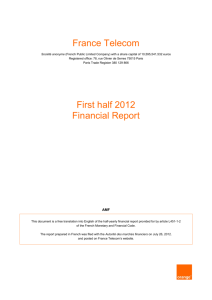 France Telecom First half 2012 Financial Report