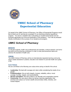 UMKC School of Pharmacy Experiential Education