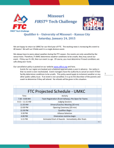 FTC Projected Schedule - UMKC