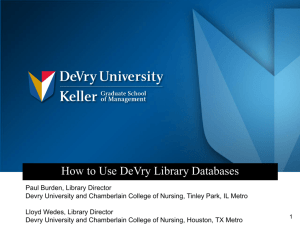 How to Use DeVry Library Databases
