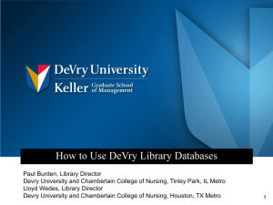 How to Use DeVry Library Databases