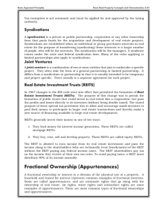 Fractional Ownership (Appurtenances)