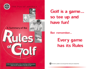 Summary of the Rules of Golf