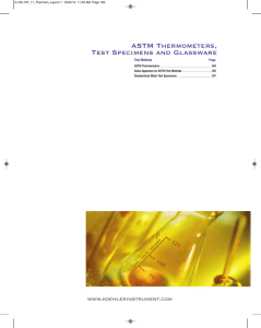 ASTM Thermometers, Test Specimens and Glassware