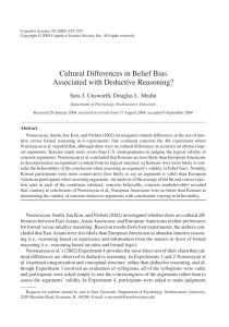 Cultural Differences in Belief Bias Associated with Deductive