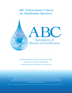 ABC eed-to-Know Criteria for Distribution Operators