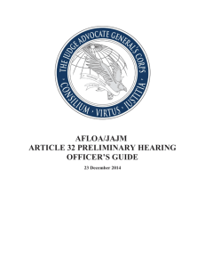 afloa/jajm article 32 preliminary hearing officer's guide