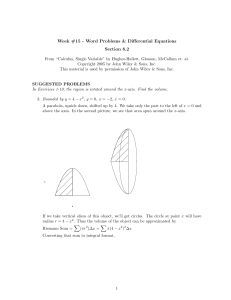 Week #15 - Word Problems & Differential Equations Section 8.2