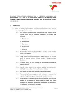 Standard Trading Terms and Conditions of the Ro-Ro, Break