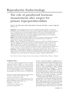 The role of parathyroid hormone measurements after surgery for