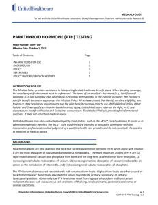 parathyroid hormone (pth) testing