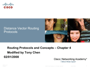 Characteristics of Distance Vector routing protocols