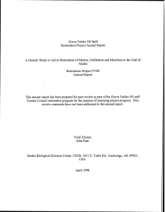 Exxon Valdez Oil Spill Restoration Project Annual Report A Genetic