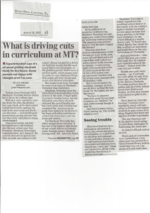 What is driving cuts in curriculum at MT? - Lancaster