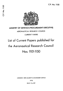 List of Current Papers published for the Aeronautical Research