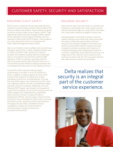 Delta realizes that security is an integral part of the customer service