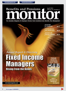 Fixed Income Managers - Benefits and Pensions Monitor