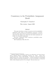 Consistency in the Probabilistic Assignment Model