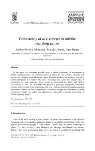 Consistency of assessments in infinite signaling games