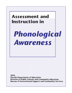 Assessment and Instruction in Phonological Awareness