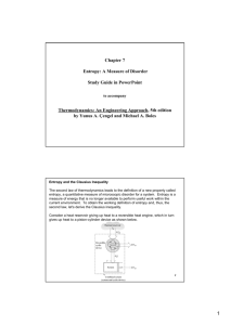 Chapter 7 Entropy: A Measure of Disorder Study Guide in