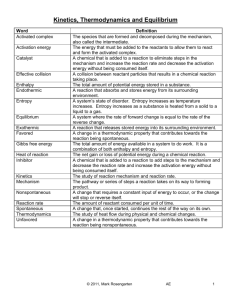 Kinetics, Thermodynamics and Equilibrium