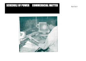 schedule of power commerrcial matter
