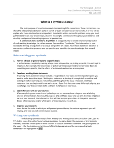 What is a Synthesis Essay? - Bakersfield College Writing