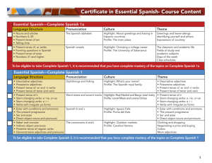Certificate in Essential Spanish