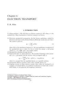 Chapter 6 ELECTRON TRANSPORT