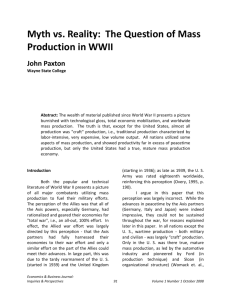 Myth vs. Reality: The Question of Mass Production in WWII