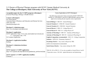 3+3 Doctor of Physical Therapy program with SUNY Brockport
