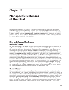 Nonspecific Defenses of the Host