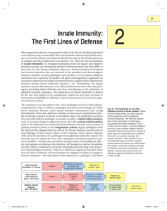 Innate Immunity: The First Lines of Defense