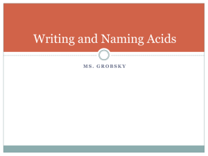 Writing and Naming Acids - Waterford Public Schools