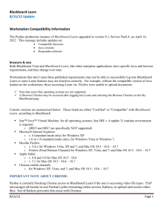 Blackboard Learn 8/15/12 Update Workstation Compatibility
