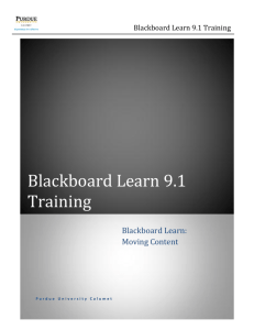 Blackboard Learn 9.1 Training