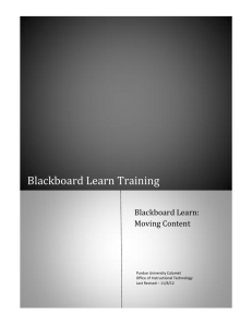 Blackboard Learn Training - Purdue University Calumet