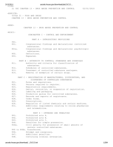 CITE- 21 USC CHAPTER 13 - DRUG ABUSE PREVENTION AND