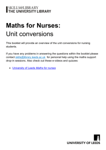 Maths for Nurses: Unit conversions