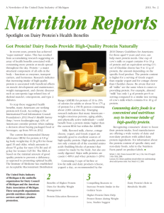 Spotlight on Dairy Proteins' Health Benefits