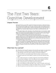 The First Two Years: Cognitive Development